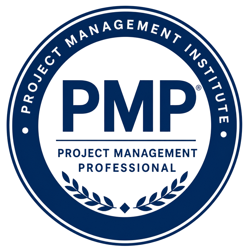 Project Management Professional (PMP) certification badge, Project Management Institute